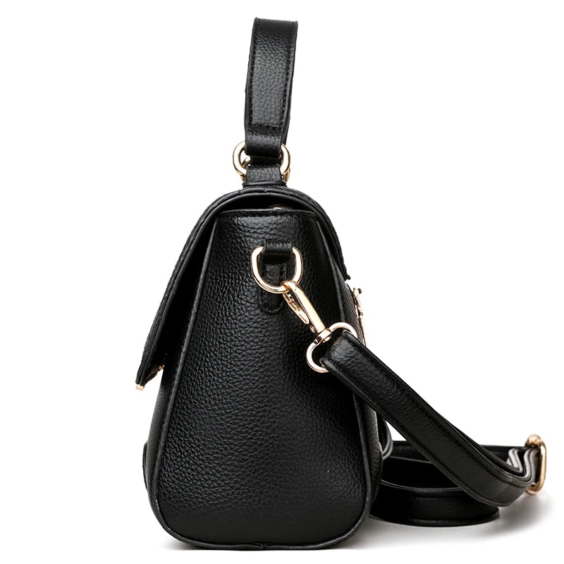 Brand Luxury Large Capacity Multilayer Shoulder Messenger Bag Women High Quality Leather Handbag Design Female Crossbody Tote