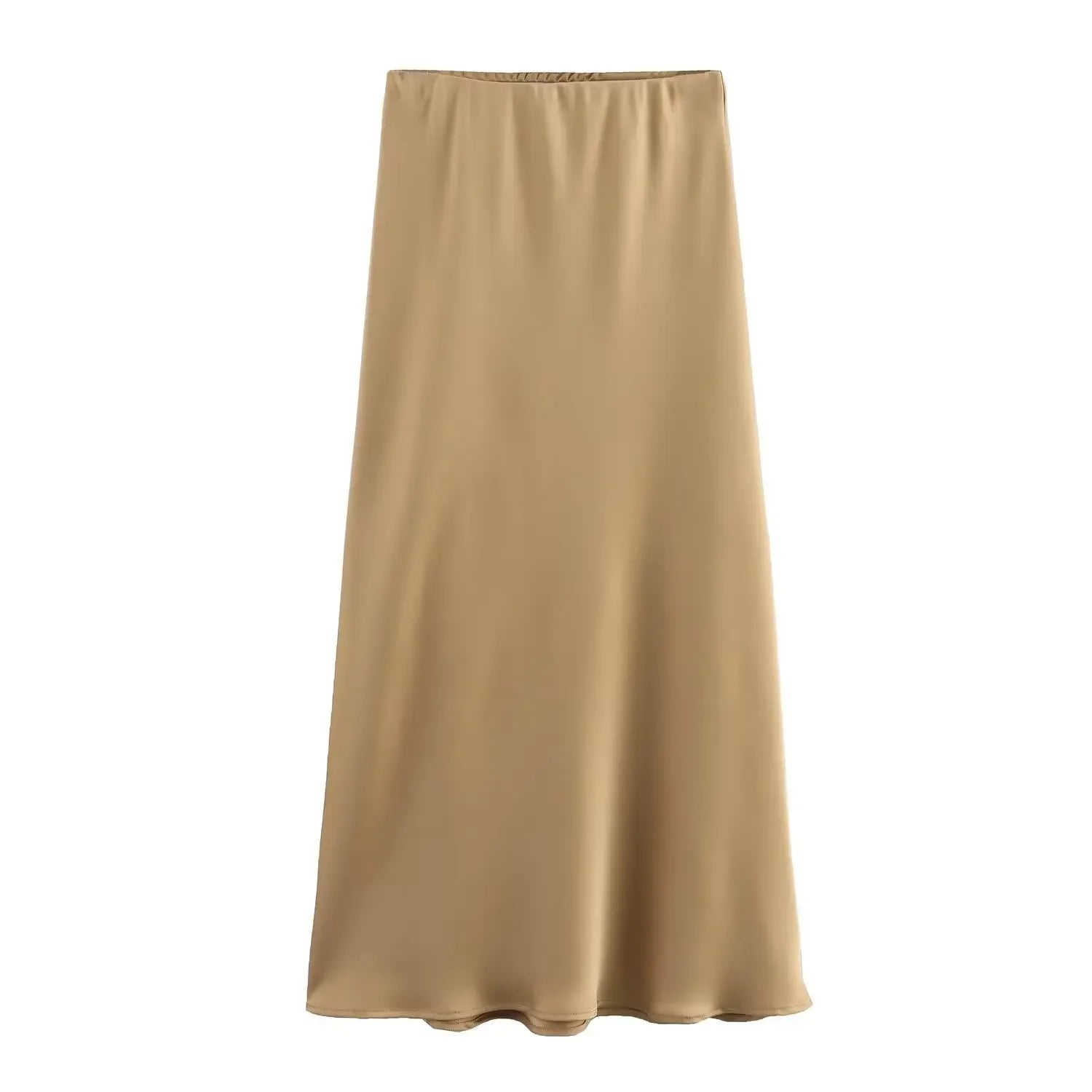Willshela Black Satin Skirt Woman High Waist Elegant Long Skirts For Women Fashion Summer Midi Skirt Office Women's Skirts