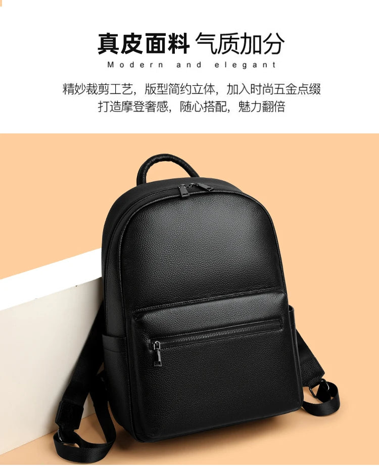 100% Genuine Leather Men Backpacks Natural Skin Leather Students Backpack Yong Boys College Backpack Shoolbag Travel Bags SAC