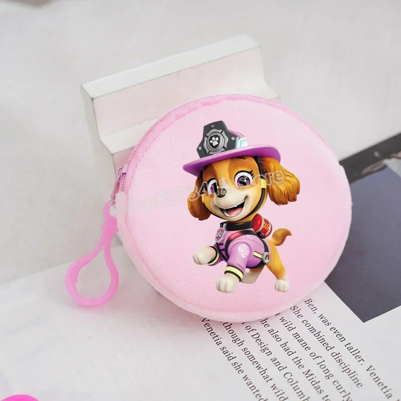 Paw Patrols Round Wallet Cute Keychain Bag Printing Coin Zipper Purse Anime Small Change Bags Convenient Mini Storage Pouch Gift