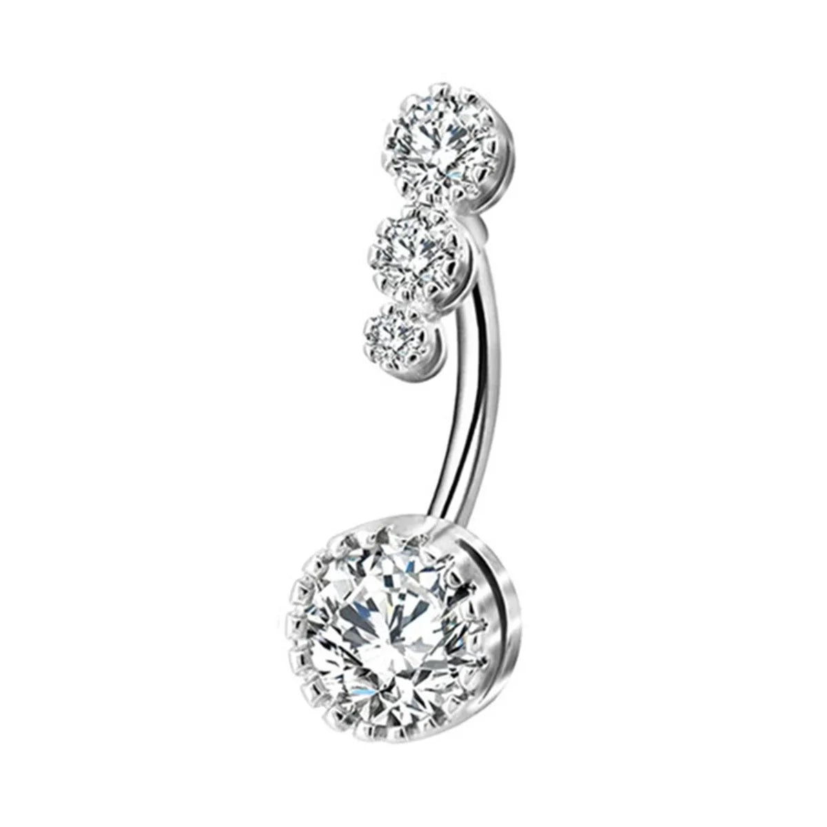 1PC Steel Belly Button Rings Crystal Piercing Navel Heart Style Navel Piercing Earring Belly Piercing Sexy Body Jewelry