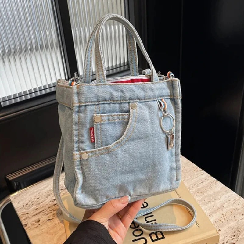 Ladies' Crossbody Bags Creative Retro Washed Denim Personalized Fashionable Verstaile Handbags High-quality Shoulder Bags Girl