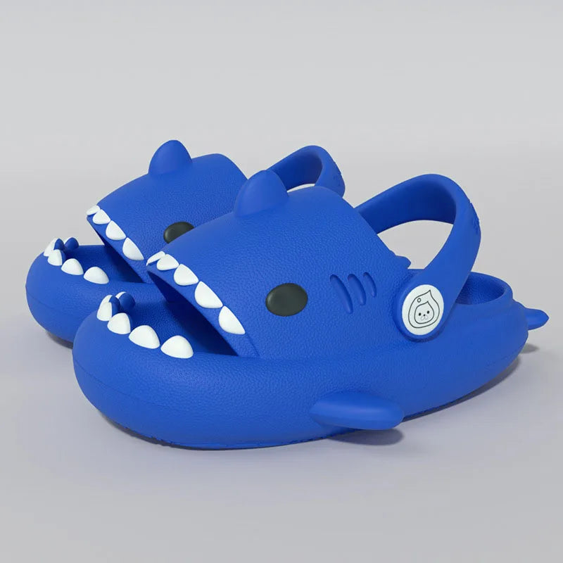 Children Sandals Kids Slippers Shoes Cartoon Shark Summer Boys Girls Baby Thick Soft Sole Non-slip