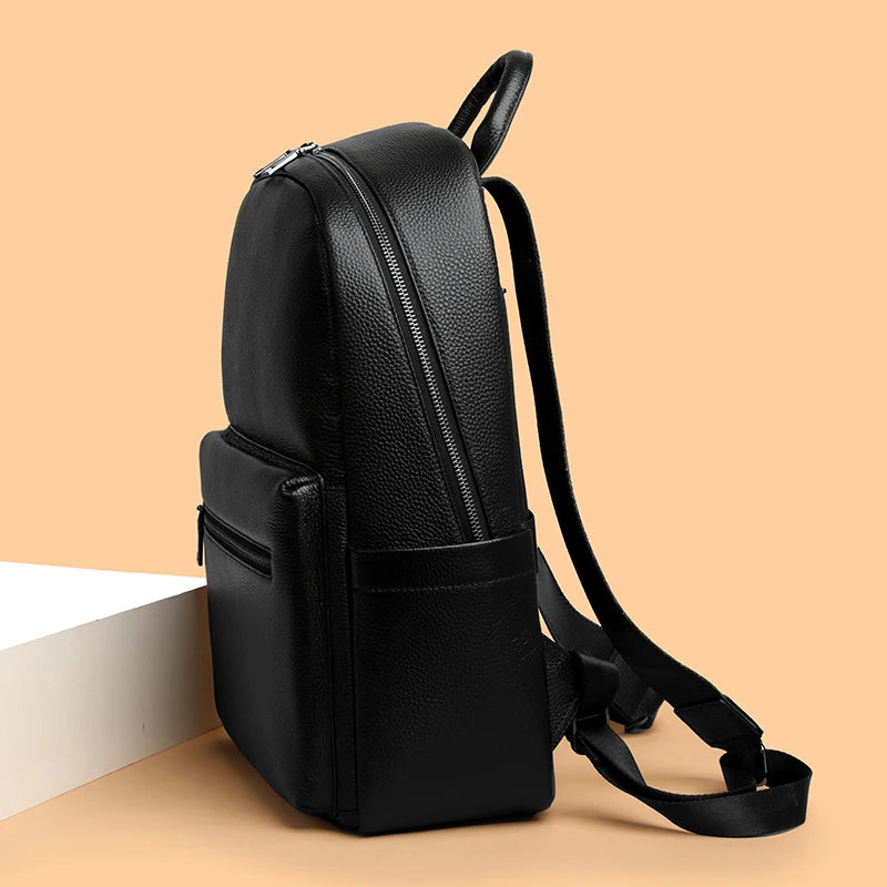 100% Genuine Leather Men Backpacks Natural Skin Leather Students Backpack Yong Boys College Backpack Shoolbag Travel Bags SAC