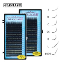GLAMLASH Y YY W Shape Mesh Fake Natural Eyelash Extension C/D/L/LU Makeup Lashes Hand-woven Y False Premade Volume Lash