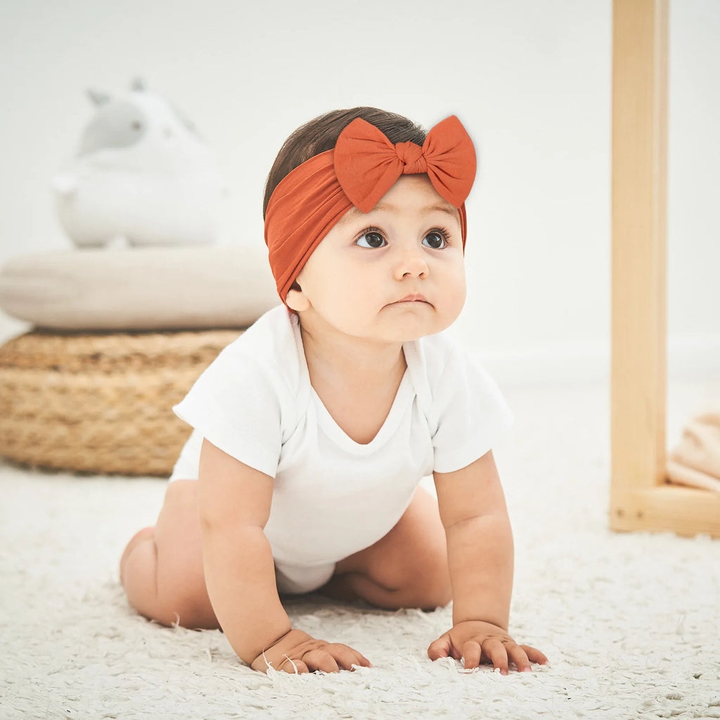 48 colors Baby Bowknot Hairband Broadside Headband Kids Girls Boutique Elastic Protect Turban Headwear Baby Hair Accessories
