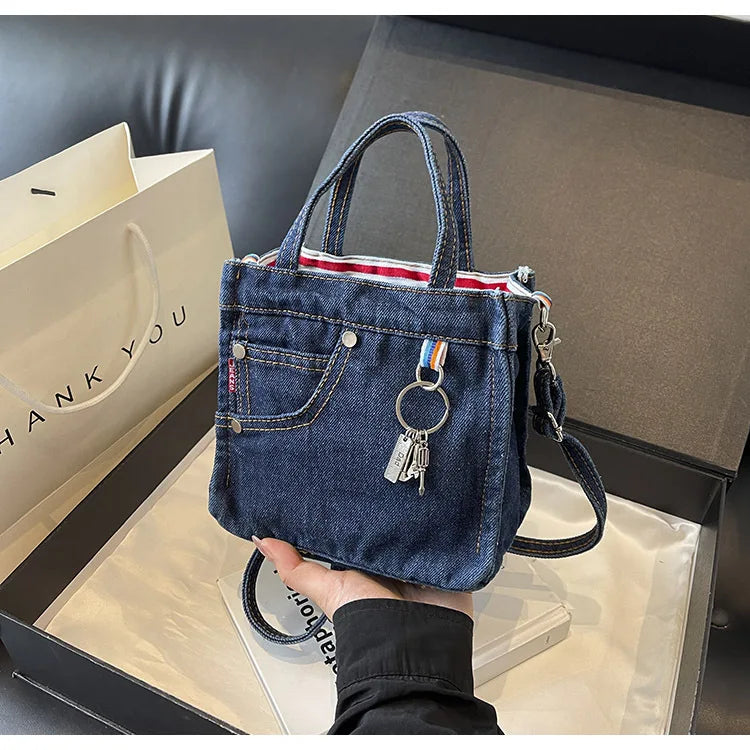Ladies' Crossbody Bags Creative Retro Washed Denim Personalized Fashionable Verstaile Handbags High-quality Shoulder Bags Girl