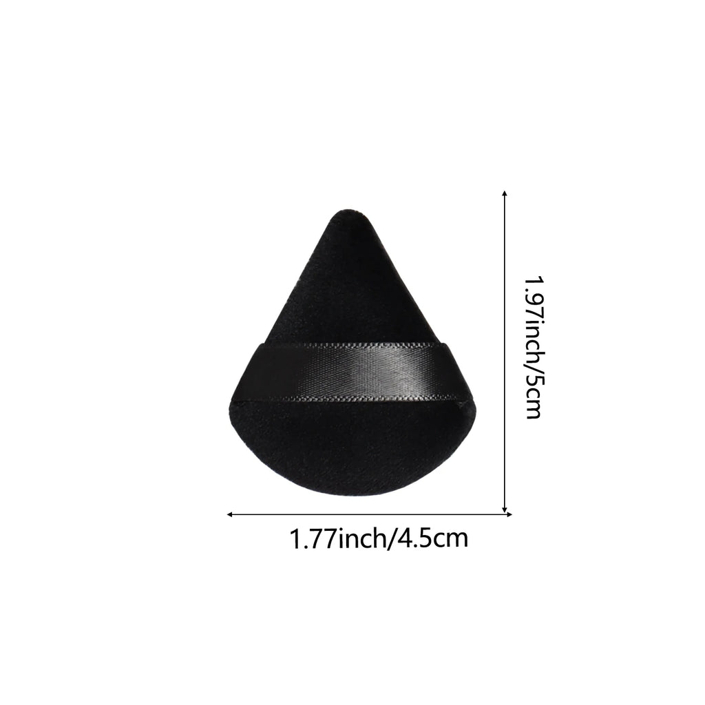 10Pcs Mini Triangle Shape Velvet Powder Puffs, Soft Makeup Blender Sponges for Face Contouring, Eyes & Corners