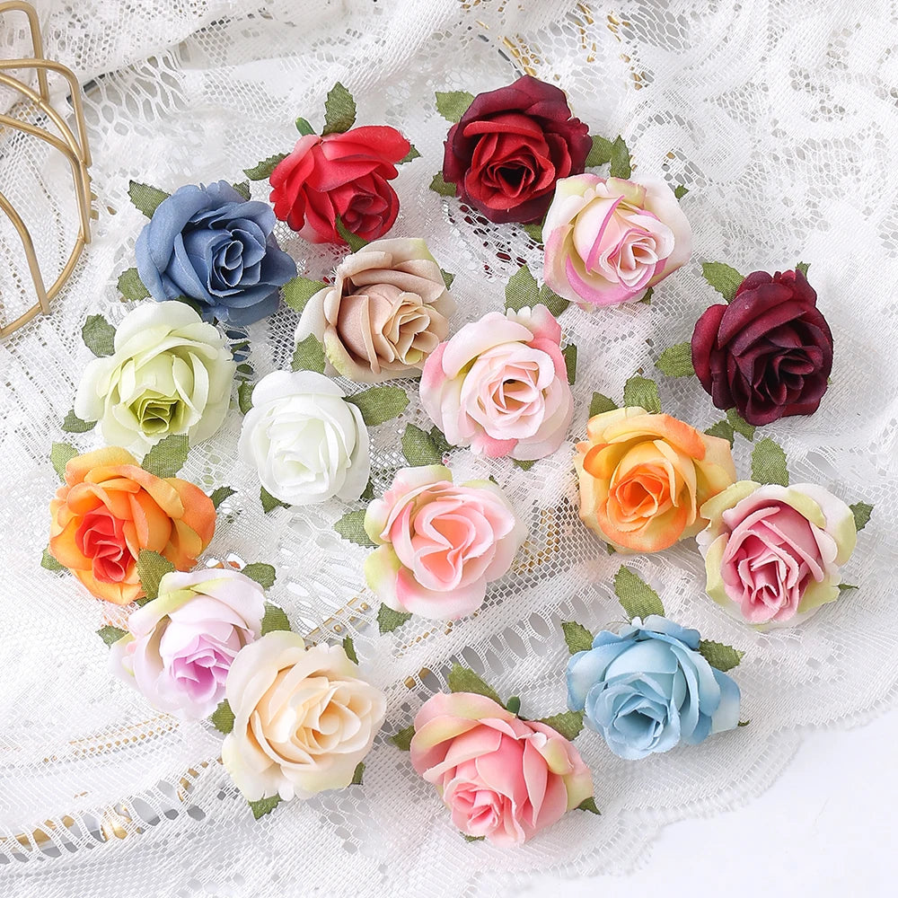 10/20PCS Artificial Flowers DIY Candy Box Cake Home Decor Christmas Decorative Wreaths Wedding Party Garden Roses Arch Silk Fake