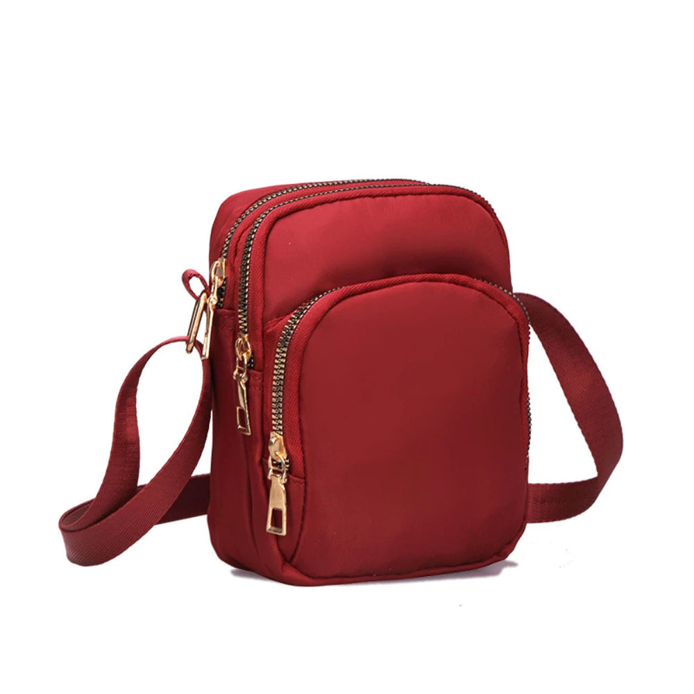 Women Bag Waterproof Shoulder Bag Crossbody Zipper Mobile Phone Lady Female Multifunction Handbag Wrist Purse Womens Pouch