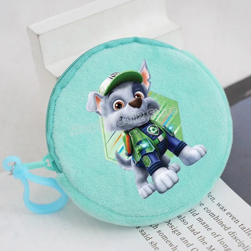 Paw Patrols Round Wallet Cute Keychain Bag Printing Coin Zipper Purse Anime Small Change Bags Convenient Mini Storage Pouch Gift