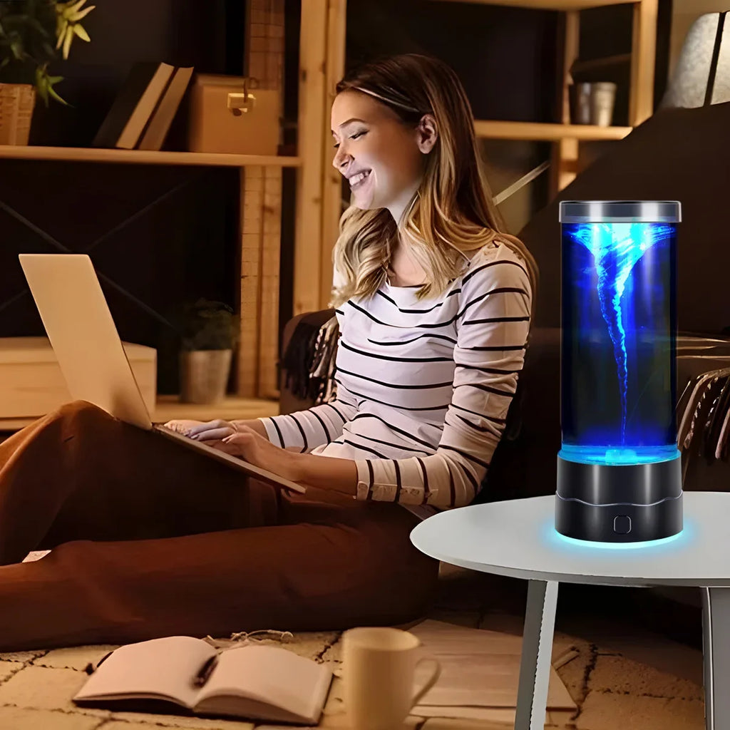 LED Tornado Night Light USB Multi-Colour Changing Atmosphere Lamp Creative Home Decor Lamp Children's Birthday & Christmas Gift