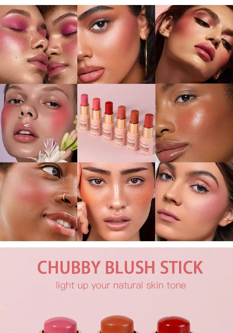 Facial Powder Blusher Stick Cream Shadow Highlight Repair Monochrome Expansion Color Shrink Red Rouge Concealer