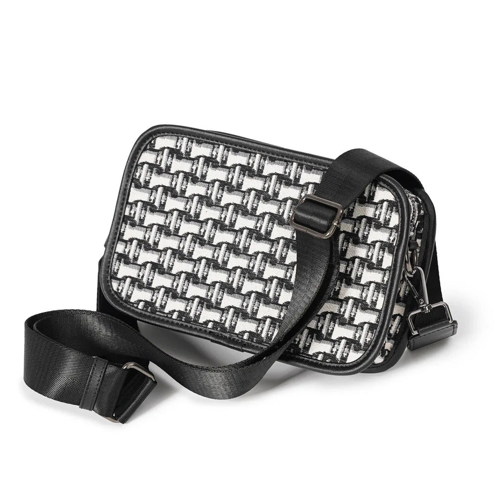 Fashion Men's Crossbody Bag Brand Designer Jacquard Canvas Crossbody Shoulder Bags For Men Small Square Shoulder Messenger Bag