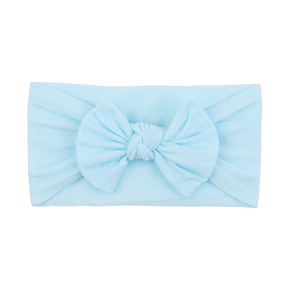 48 colors Baby Bowknot Hairband Broadside Headband Kids Girls Boutique Elastic Protect Turban Headwear Baby Hair Accessories