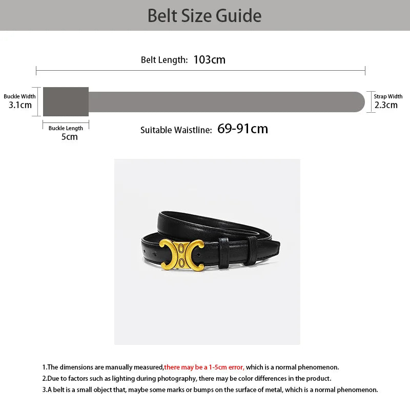 Luxury women's belts fashionable and versatile designer belts retro belts to match dresses and jeans
