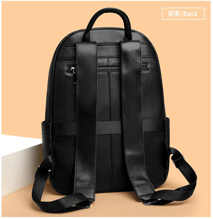 100% Genuine Leather Men Backpacks Natural Skin Leather Students Backpack Yong Boys College Backpack Shoolbag Travel Bags SAC