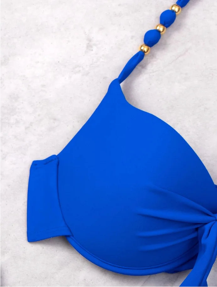 Push Up Halter Bikini Printed Swimsuit Women Sexy Strappy Swimwear Female Bathers Bathing Swimming Swim Suit Beachwear