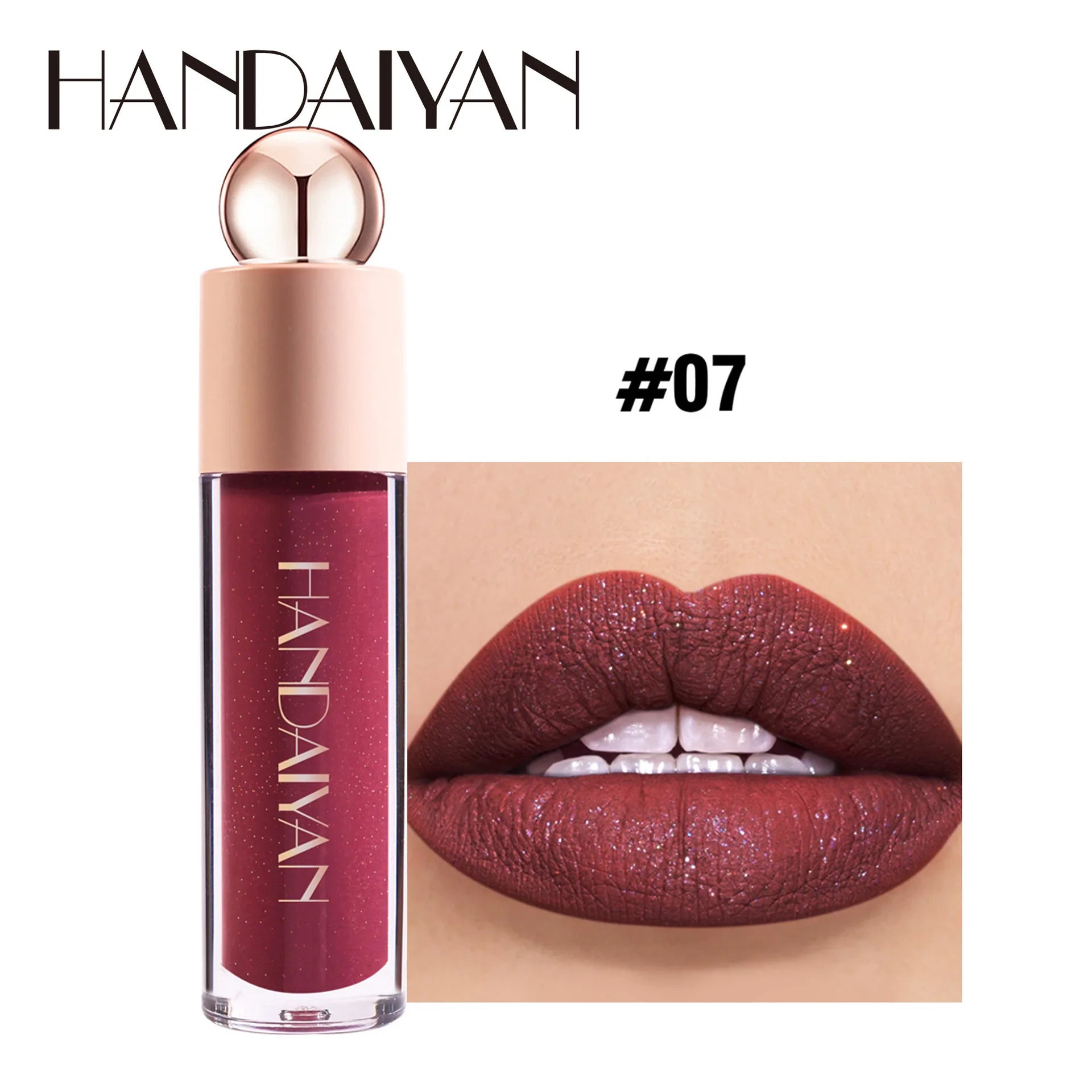 Matte Glitter Liquid Lipstick Diamond Shiny Lip Gloss Waterproof Long Lasting Shimmer Pearl Lip Glaze Women Lip Tint Makeup