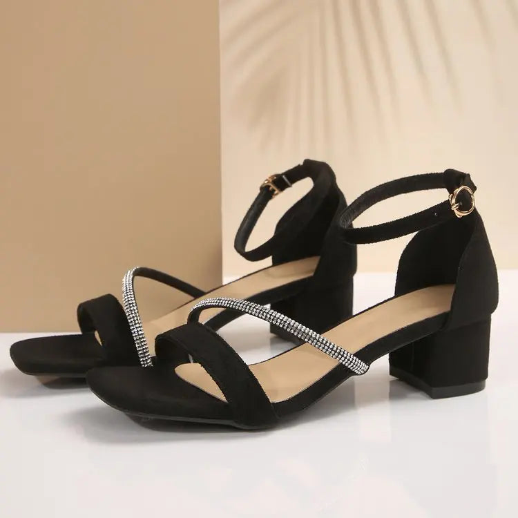 Summer Hot Selling Comfortable Elegant Sexy High-heeled Sandals Fashionable New Style Square Toe Anti Slip Casual Sandals Women