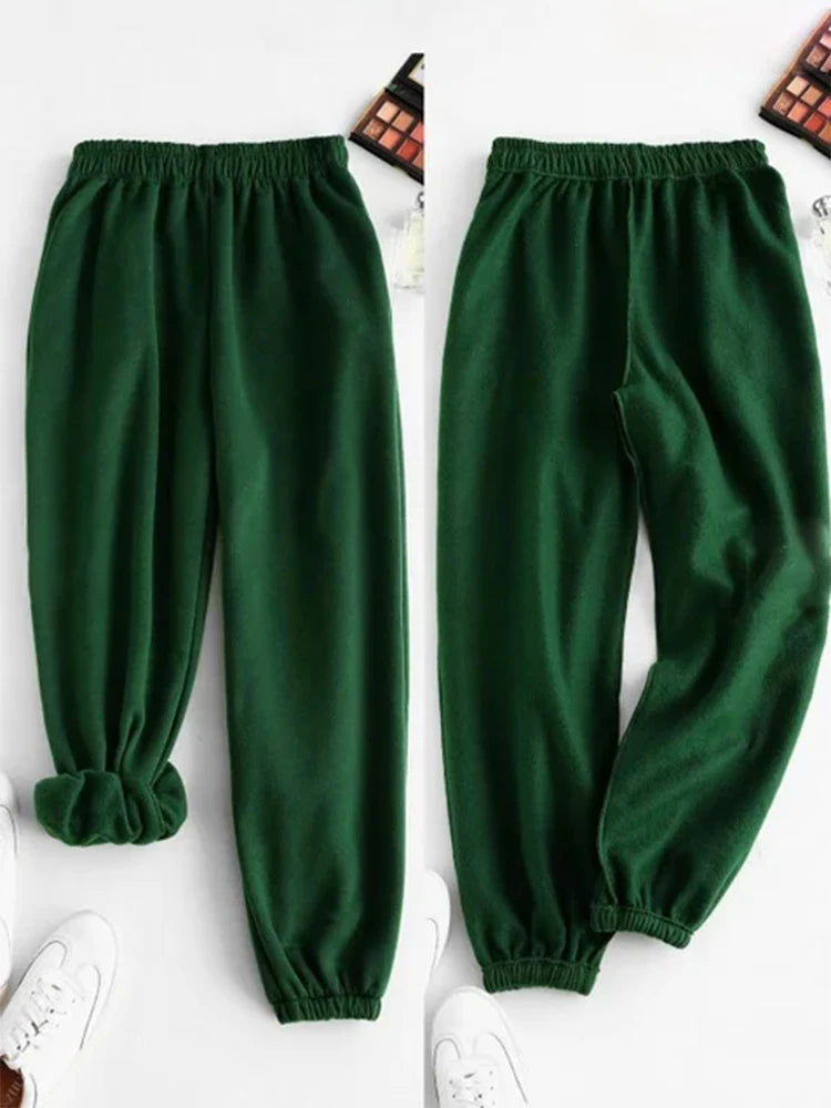 Comfortable High Waist Sweatpants for Women Stretchy and Soft Everyday Pants with Elastic Waistband