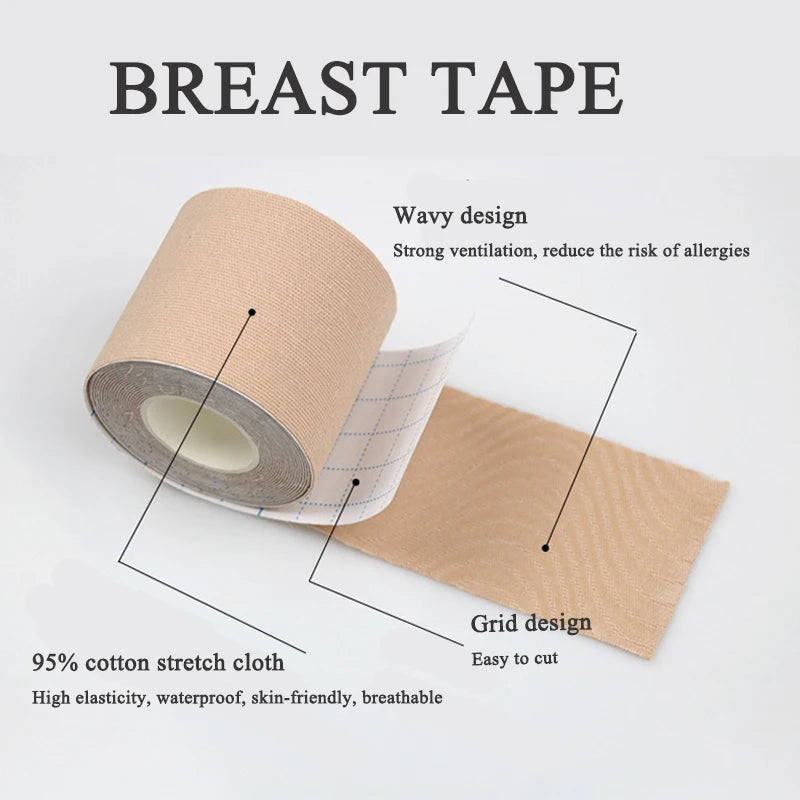 Boobtape for Breast Lift with Petals Sticky Adhesive Bra Tape Push Up Boobytape for Large Breasts Invisible Nipple Covers