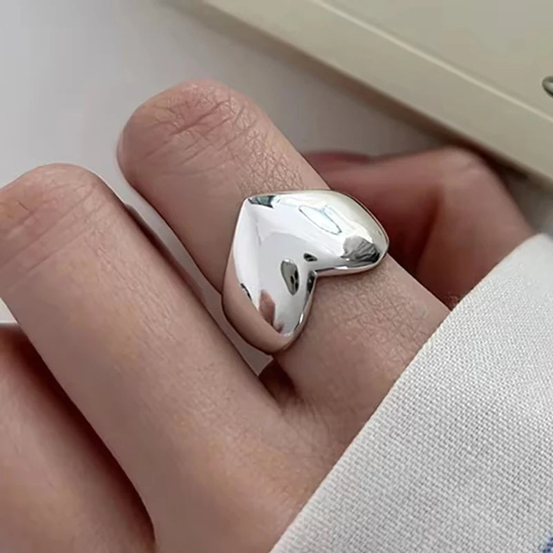 PANJBJ 925 Sterling Silver Pearl Irregular Ring for Women Shell Overlapping Hollow Sweet Design Jewelry Gift Dropshipping