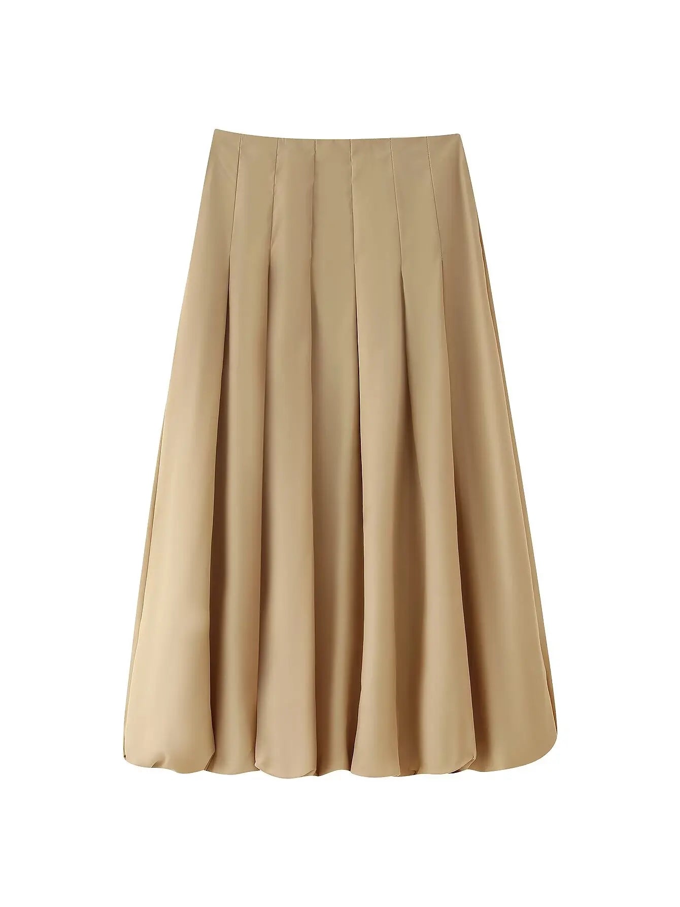 Women's Autumn New Short Zipper Jacket Short Sleeved Top High Waisted Pleated Lantern Flower Bud Half Skirt Set