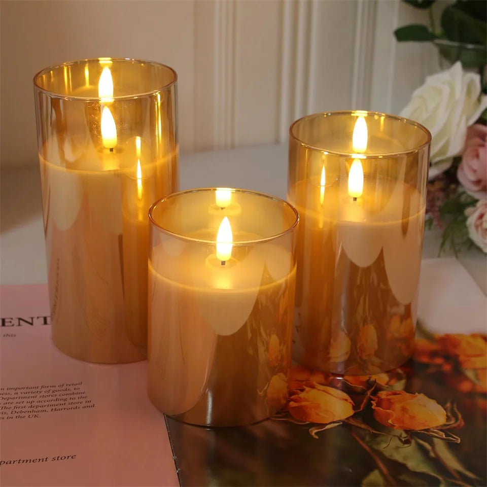 Battery Operated LED Flameless Candles with Remote and Timer Real Wax Candles Flickering Light for Wedding Home Party Decor