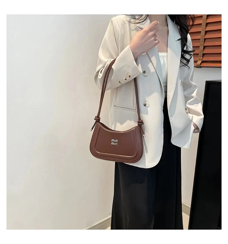 2025 Summer Trendy Shoulder Bag for Women, Elegant Crescent Crossbody Purse, Office Commuter Bag, Luxury Texture