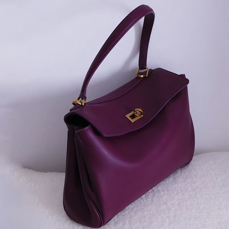 Tote bag Fashion high-end leather large capacity hand-held shoulder bag Underarm bag