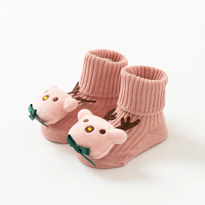 Baby Socks Spring and Autumn Non-slip Floor Socks Newborn Baby Cartoon 3D Doll Toddler Socks 0-24 Months