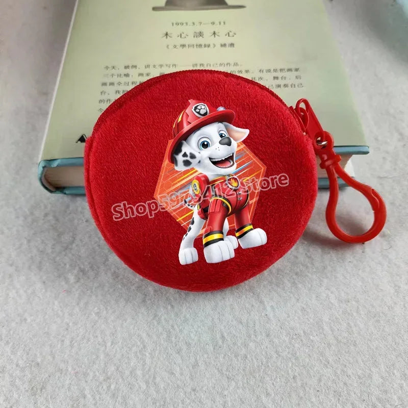 Paw Patrols Round Wallet Cute Keychain Bag Printing Coin Zipper Purse Anime Small Change Bags Convenient Mini Storage Pouch Gift