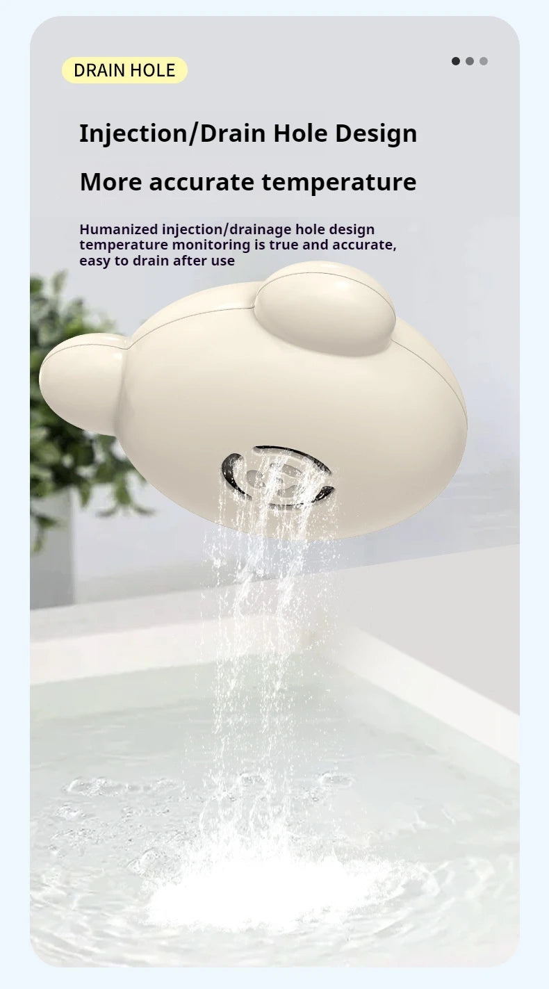 1pc Little Bear Baby Water Temperature Gauge, Button Cell Child/Baby Bath Digital Temperature Gauge - Home Use