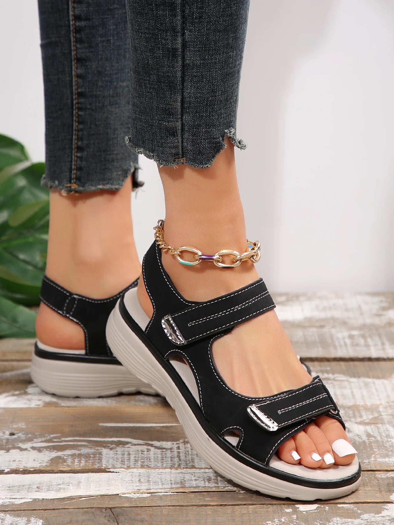 Summer Wedge Sandals for Women 2026 New Fashion Non Slip Beach Shoes Woman Lightweight Casual Platform Plus Size Sandals Women