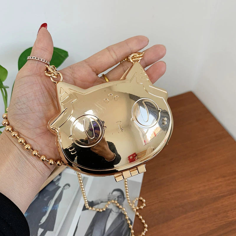 Mini Metal Shoulder Bags for Women Pearl Chain Crossbody Bag Designer Clothing Accessories Satchel Female Decorative Box Handbag