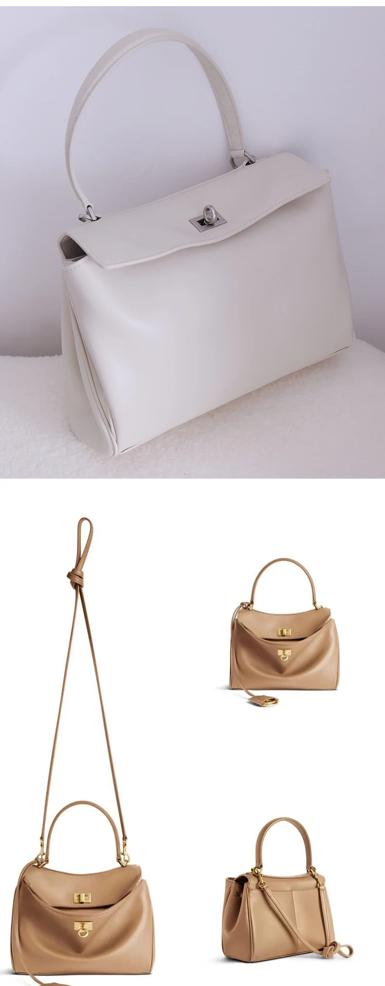 Tote bag Fashion high-end leather large capacity hand-held shoulder bag Underarm bag