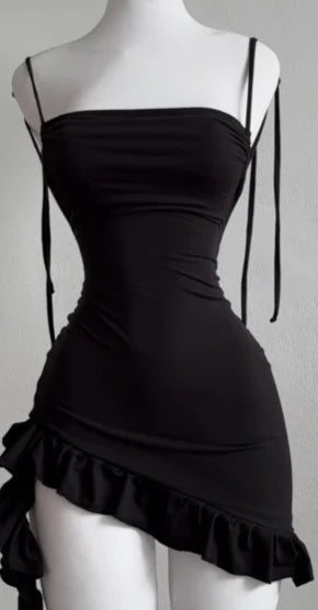 Popular European and American new dress with summer high-end feel Y2K sexy backless lace up spicy girl's hip hugging skirt