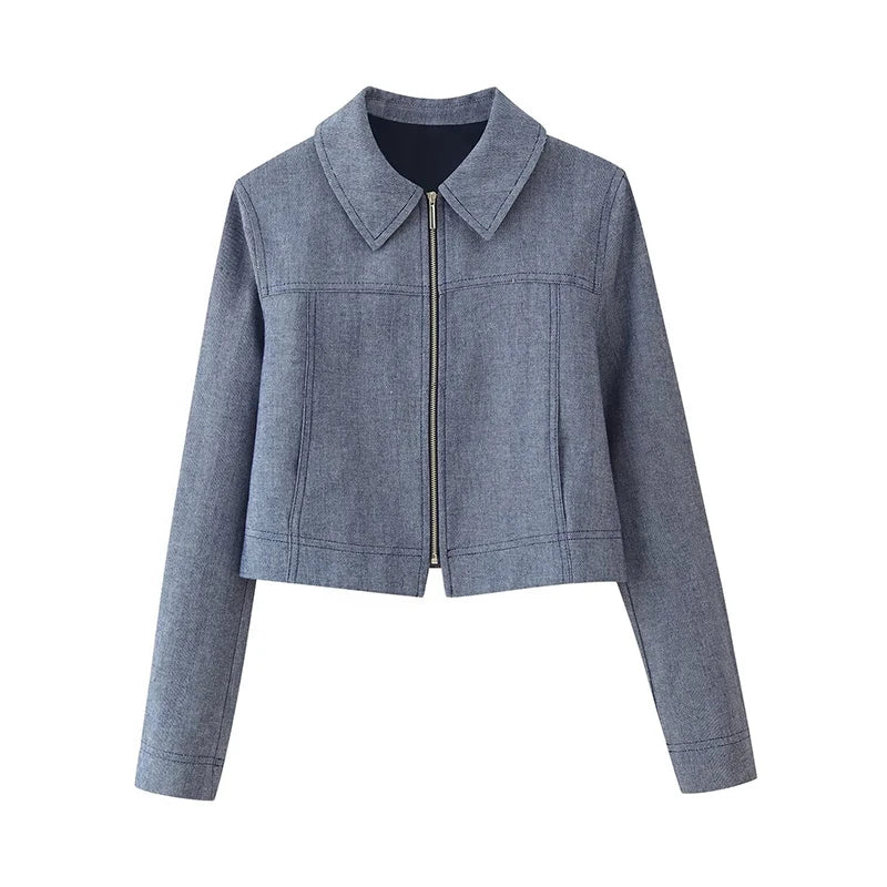 Casual Trousers Set Women Cotton Linen Lapel Zippers Crop Top Straight Pants Sets Lady 2026 Spring Solid Suit Woman Streetwear