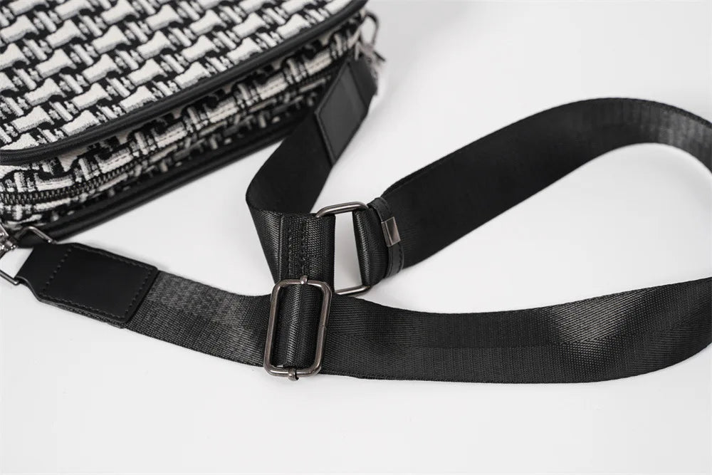 Fashion Men's Crossbody Bag Brand Designer Jacquard Canvas Crossbody Shoulder Bags For Men Small Square Shoulder Messenger Bag