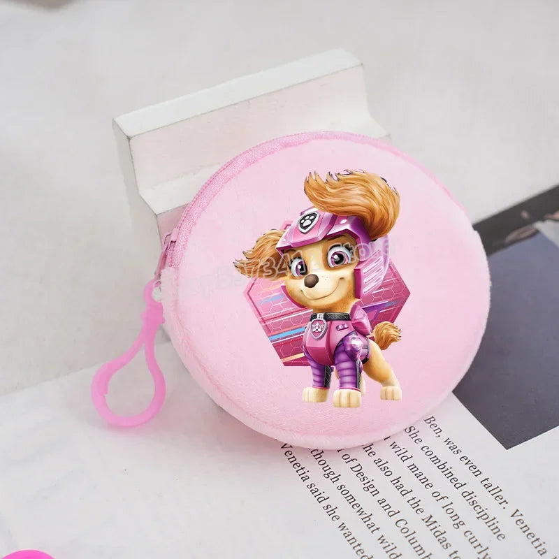 Paw Patrols Round Wallet Cute Keychain Bag Printing Coin Zipper Purse Anime Small Change Bags Convenient Mini Storage Pouch Gift