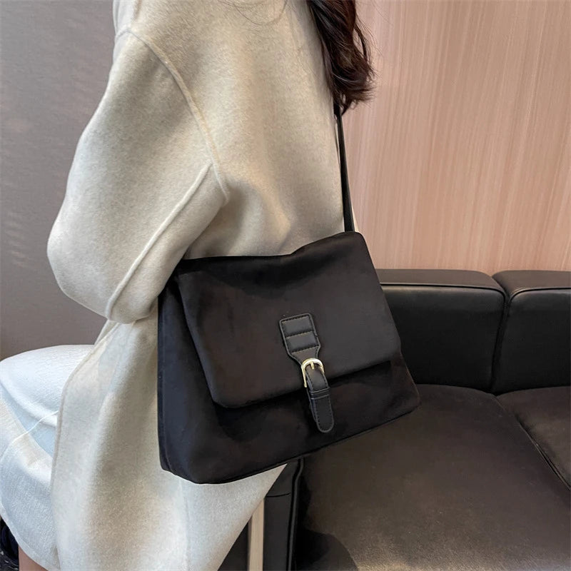 Vintage Brown Suede Soft PU Leather Women Shoulder Bags Large Capacity Crossbody Bag Tote Bag High Quality Fashion Hobo Handbags