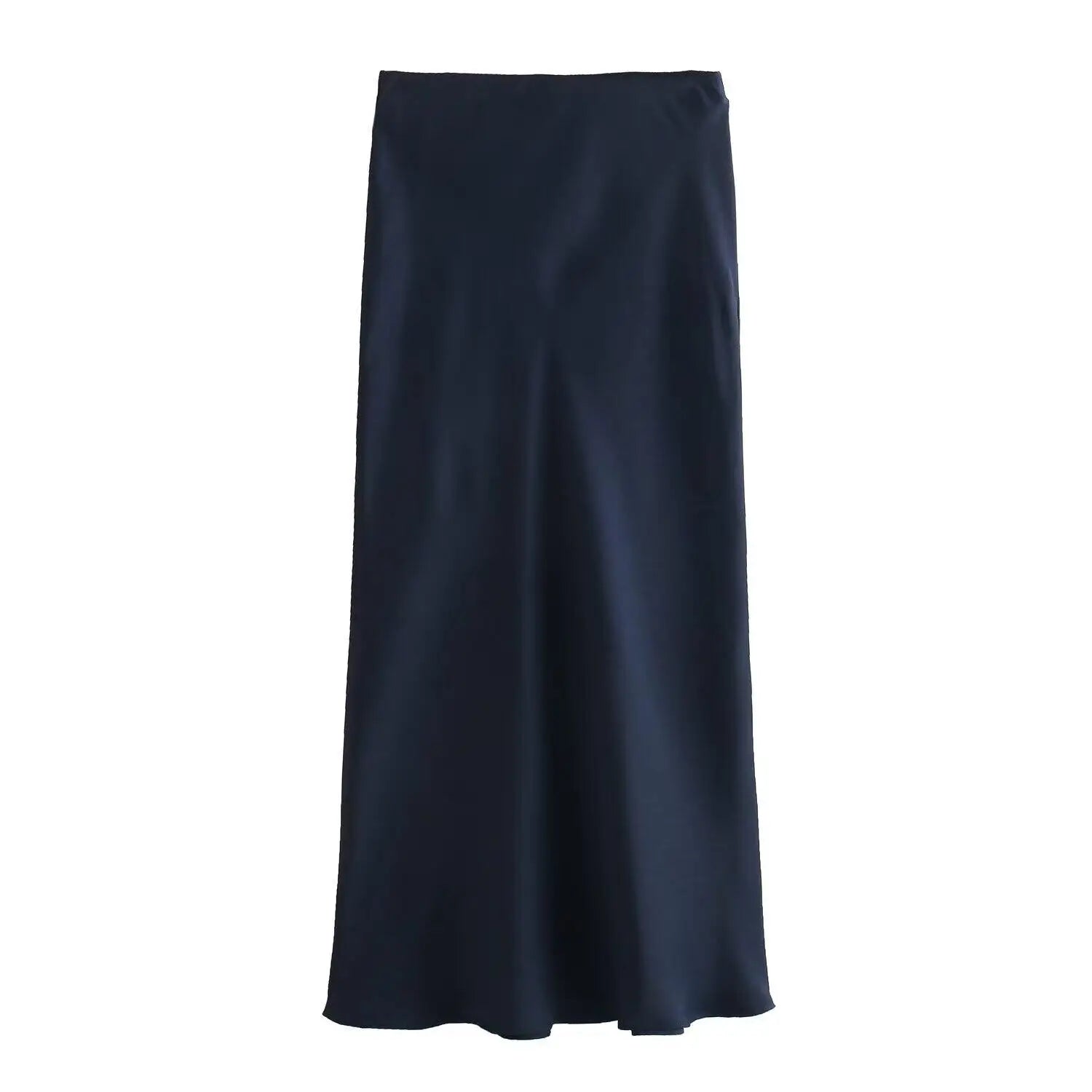 Willshela Black Satin Skirt Woman High Waist Elegant Long Skirts For Women Fashion Summer Midi Skirt Office Women's Skirts