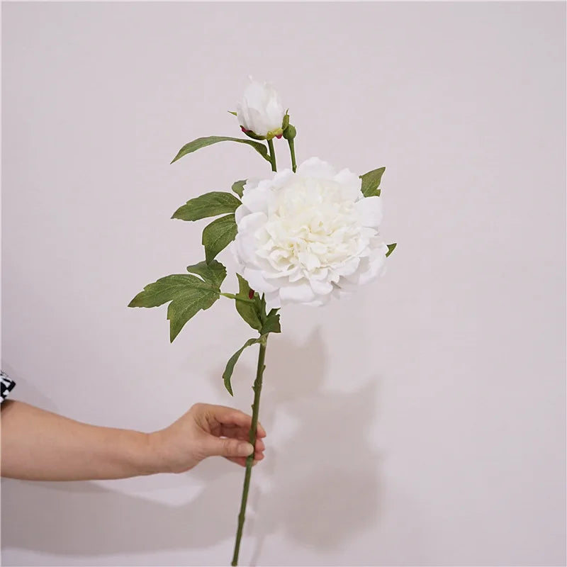 2 Heads Artificial Flowers Moisturizing Peony Real Touch Fake Flowers Luxury Home Decor Party Wedding Flower Arrangement Peonies