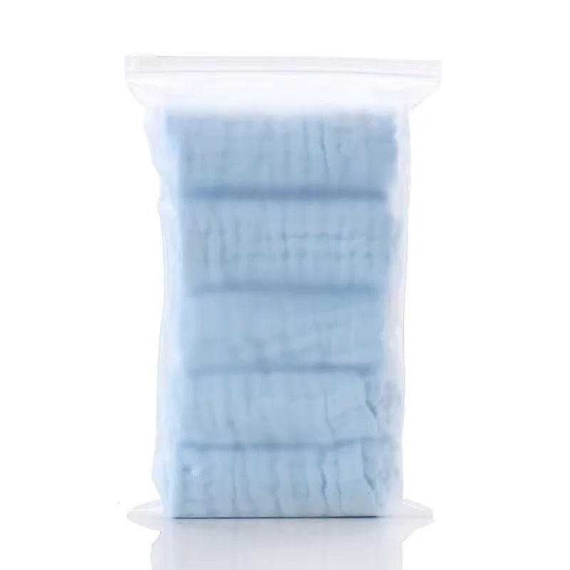 5Pcs 30x30cm Baby Towel Bath Towels Face Washcloth Muslin Squares Cotton Hand Wipe Gauze for Bathing Feeding Kids Handkerchief