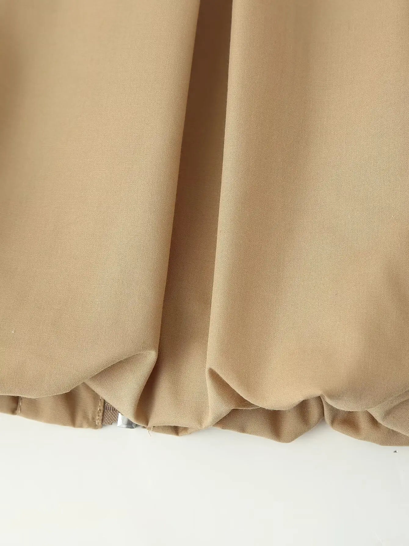 Women's Autumn New Short Zipper Jacket Short Sleeved Top High Waisted Pleated Lantern Flower Bud Half Skirt Set