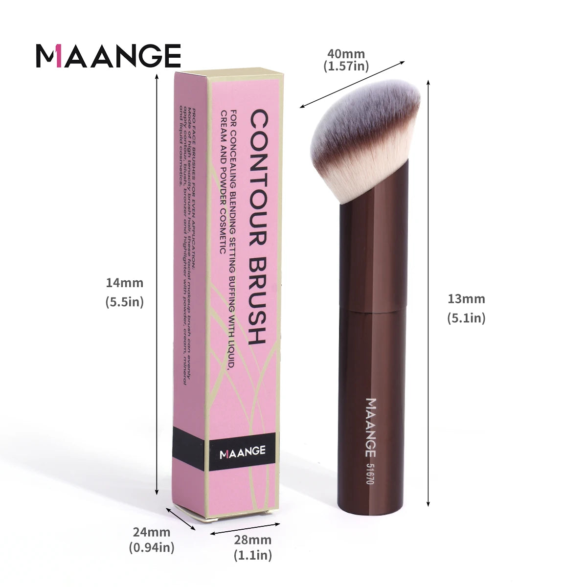 MAANGE 1PCS Makeup Brushes Angled Foundation Buffing Brush Concealer Brush Cosmetic Makeup Tools Soft Hair Oblique Makeup Brush