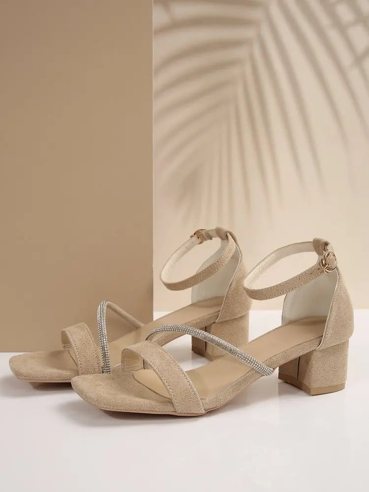 Summer Hot Selling Comfortable Elegant Sexy High-heeled Sandals Fashionable New Style Square Toe Anti Slip Casual Sandals Women