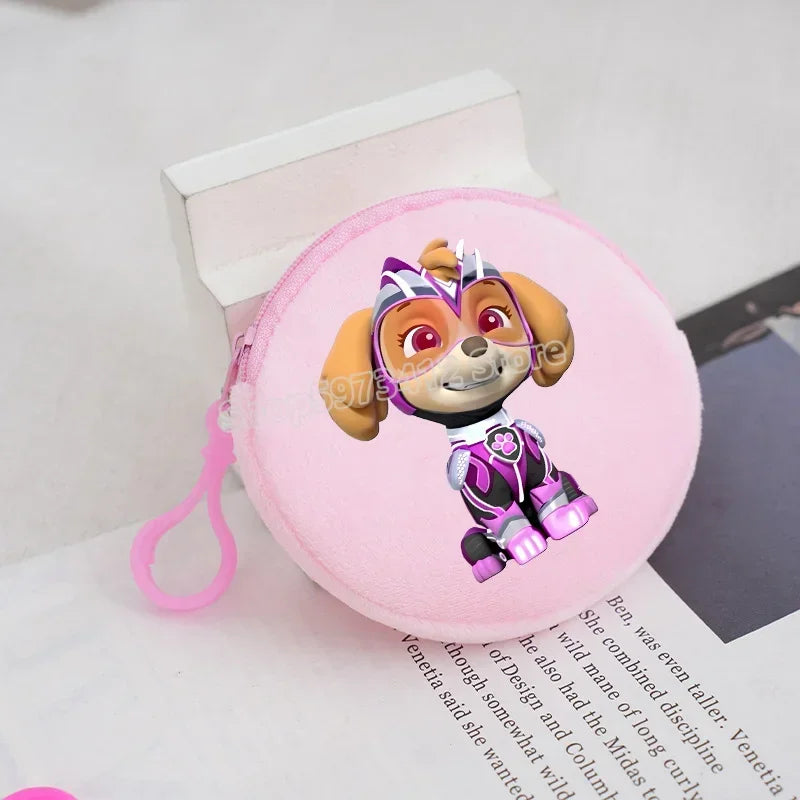Paw Patrols Round Wallet Cute Keychain Bag Printing Coin Zipper Purse Anime Small Change Bags Convenient Mini Storage Pouch Gift