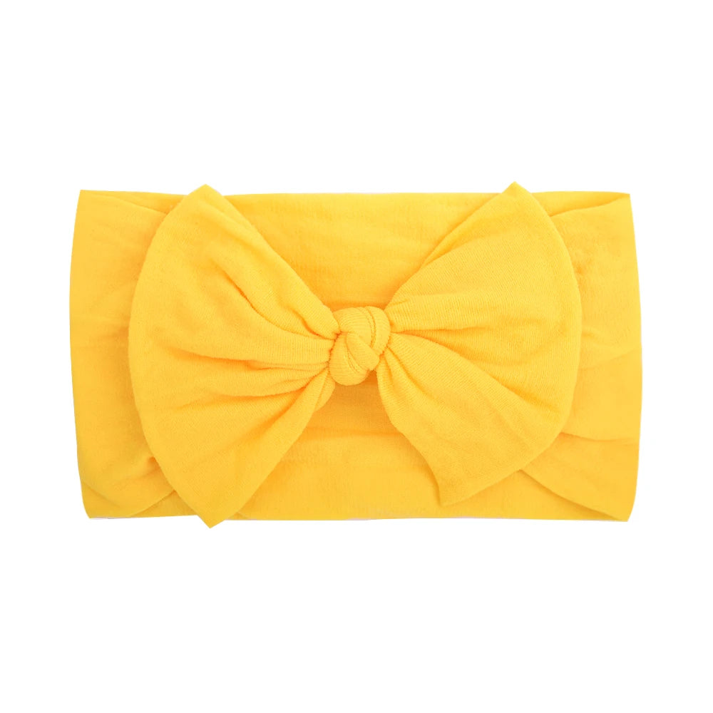 48 colors Baby Bowknot Hairband Broadside Headband Kids Girls Boutique Elastic Protect Turban Headwear Baby Hair Accessories